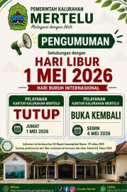 Pengumuman Libur Pelayanan Kantor Kalurahan Mertelu pada Hari Buruh Internasional 2026